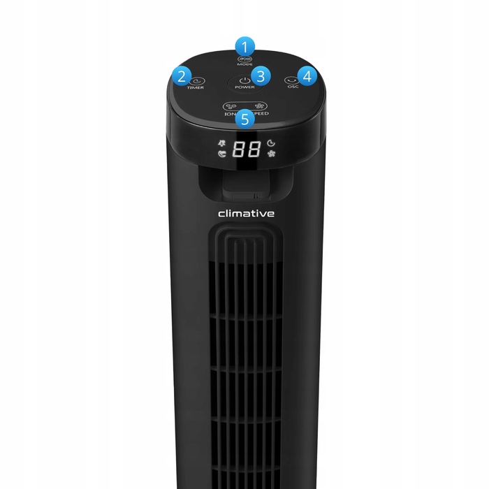 Колонний вентилятор Climative Fresh ION TF-46ESBI, чорний