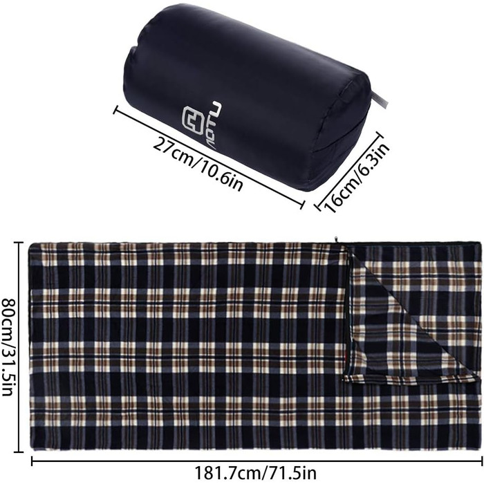 Спальний мішок Blanketswarm з мікрофібри-флісу з блискавкою, легкий, для подорожей, ковдра або простирадло з чохлом, для кемпінгу та холодної погоди