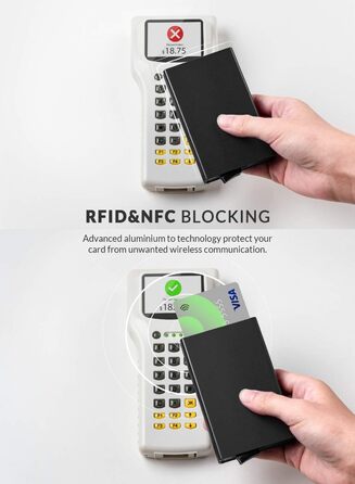 Металеве картхолдер VULKIT з RFID NFC захистом для чоловіків, зелений. Містить 10 карт.