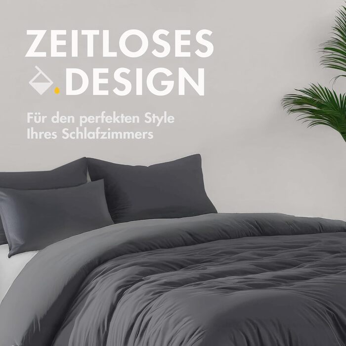 Комплект постільної білизни Sleeptime 240x220 см, 100% бавовна, біло-сірий, м'який та не потребує прасування, двосторонній, з кнопками, з 2 наволочками 60x70 см