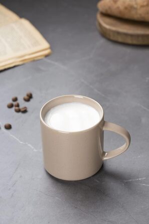 Набір посуду Nebula для 6 осіб, 18-кількісний набір тарілок та наборів мисок, набір посуду з розпиленням з каменю, сервіз, підходить для мікрохвильової печі та посудомийної машини, колір кориця (набір чашок 6x, об'єм 355мл)