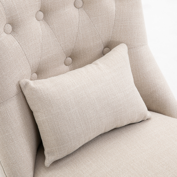 HOMCOM Cozy Upholstered Armchair with Backrest Cushion, Ideal for Reading and Relaxing, Linen-Look Fabric, 20.5 x 27.2 x 30.3 inches, Cream White