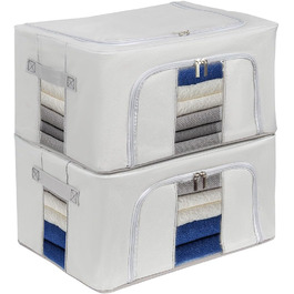 Органайзер для зберігання постільної білизни та одягу, 2 шт. (24L, сірий)