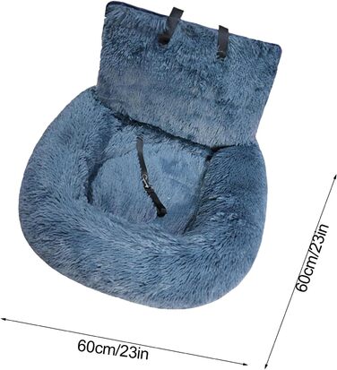 Автокрісло для собак | Підстилка-ліжко в авто | Знімне автокрісло для тварин | Безпечний крісло-ліжко для собак | М'яке, тепле автокрісло-ліжко для собак, сірий колір