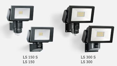 Steinel LED Outdoor Floodlight LS 150 S 240° Motion Sensor, max. 12 m Range, 14.7 W, Swivel, 1375 lm, 4000 K (Black)