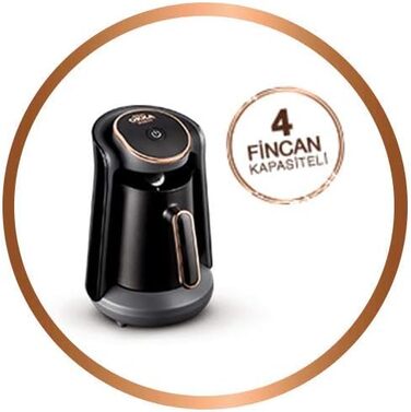 Arzum Okka Minio OK004 Coffee Machine, Turkish Coffee Machine, Coffee Pot with Overflow Protection System, 1-4 Cups (300ml.) 480W - (Award-Winning Design) (Copper) 23X30X27 Copper