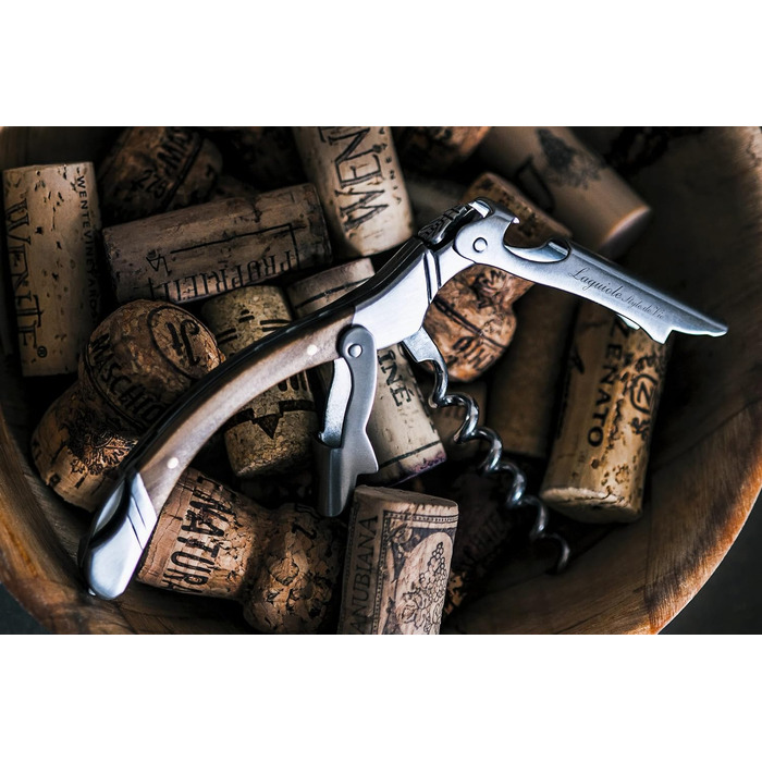 Laguiole Style de Vie Corkscrew, Bottle Opener with Foil Cutter, Olive Wood