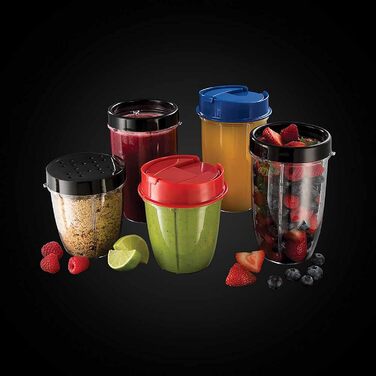 Russell Hobbs Mixer [Multi-function Stand Mixer] NutriBoost (includes 5 BPA-free and dishwasher-safe containers + lids, 22,000 RPM, 0.9 HP motor) electric, smoothie maker 23180-56 Single