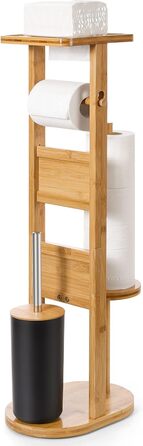 Набір для ванної кімнати Yorbay з бамбука: тримач туалетного паперу, тримач для щітки та підставка для смартфона