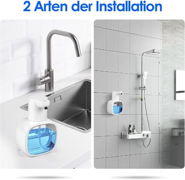 Автоматичний дозатор мила, 500 мл, настінний, сенсорний, регульований, для кухні та ванної кімнати (білий)