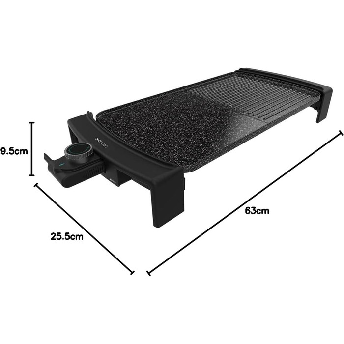 Cecotec TastyGrill 2000 Electric Grill Plate - Stainless Steel, Adjustable Temperature, Non-Stick Surface