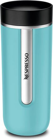 Термокружка Nespresso Travel Mug Small Sage Green 300 мл, Sage Green (Aquamarin Blue), з кришкою, не протікає, для кави, чаю, матча, з нержавіючої сталі