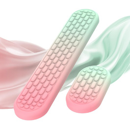 Ергономічна клавіатура MoKo з підставкою для зап'ястя, м'який Memory Foam, для зняття болю при наборі тексту, ідеально для роботи в офісі, геймінгу та ноутбуків (градієнт червоно-зелений)