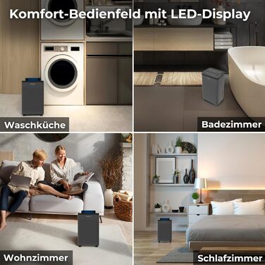 Електричний осушувач повітря Climative ION 12L/24h з Wi-Fi та очищувачем повітря для дому, квартири, ванної кімнати. Зменшує вологість та запобігає появі плісняви до 20м². (Nexi 12)