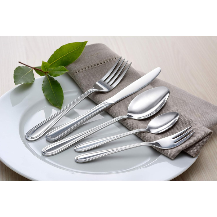 GRÄWE Cutlery Set for 12 People, Stainless Steel, 100-Piece Dinnerware Set, Nickel-Free, Rust-Proof, Hand-Polished, Dishwasher-Safe - Salzburg Series