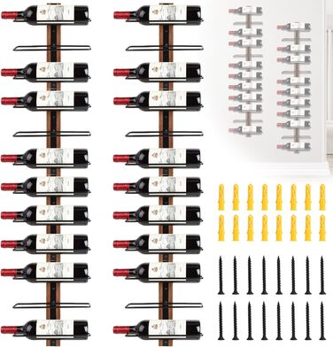 Настінна полиця для вина DBREAKS на 9 пляшок, дерев'яний тримач для вин, органайзер для винної кімнати, бару, вітальні