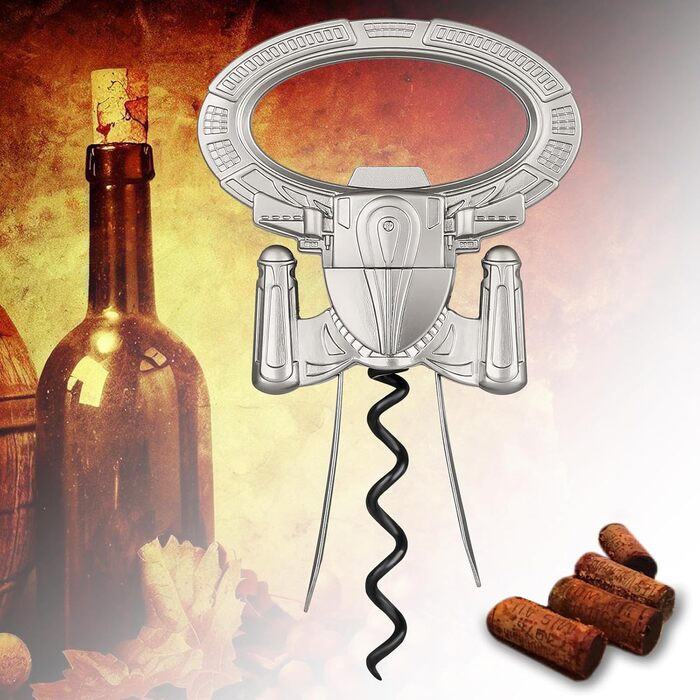 Відкривачка для вина LKKCHER з двома зубцями, для старих винних пляшок, відмінний подарунок для чоловіків, бронза (у подарунковій коробці та картці)