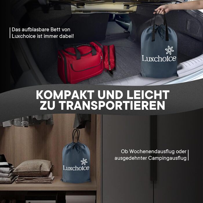 Надувне ліжко самонадувна, 1 місце, з електричним насосом, преміум якість, для кемпінгу та дому, темно-помаранчевий колір