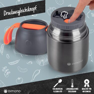 Ланч-бокс Dimono® з нержавіючої сталі (500 мл) - контейнер для їжі на виніс