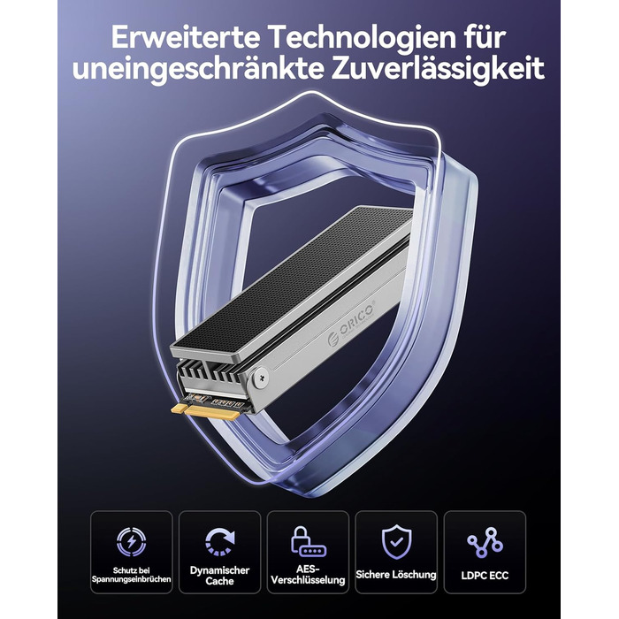 SSD Orico IG740PRO 4TB PCIe 4.0 NVMe M.2 - Швидкість до 7100 МБ/с, 3D NAND TLC, з радіатором для ПК, ноутбука та PS5
