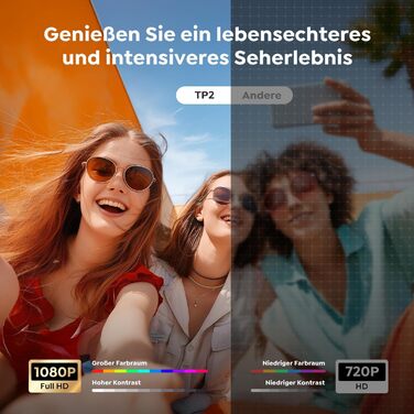 Портативний проєктор Mini Beamer 4K з підтримкою Android 13, WiFi 6, Bluetooth 5.4 та обертанням 270°. Підтримка HDMI, USB, iOS, PC. Ідеальний для домашнього кінотеатру та використання на відкритому повітрі з автокорекцією трапеції.