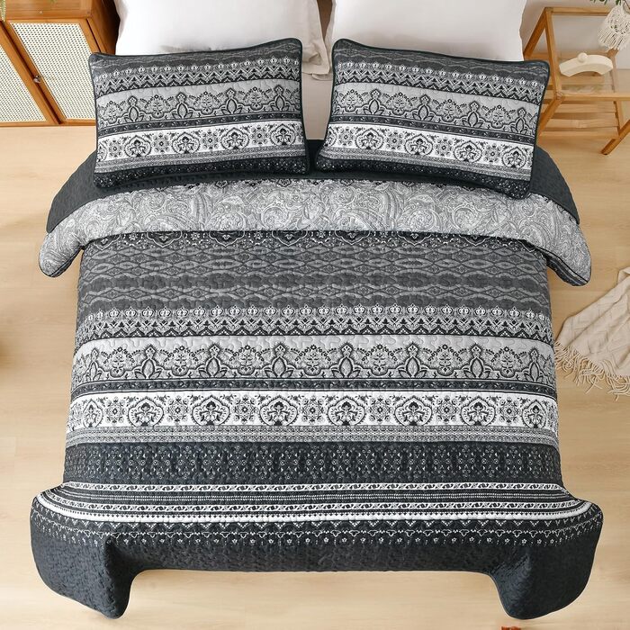 Пухова ковдра WONGS Bohemian, King-size, жовто-помаранчевий колір, мікрофібра, 261.6 x 228.6 см, 3 шт. (King, Чорний)