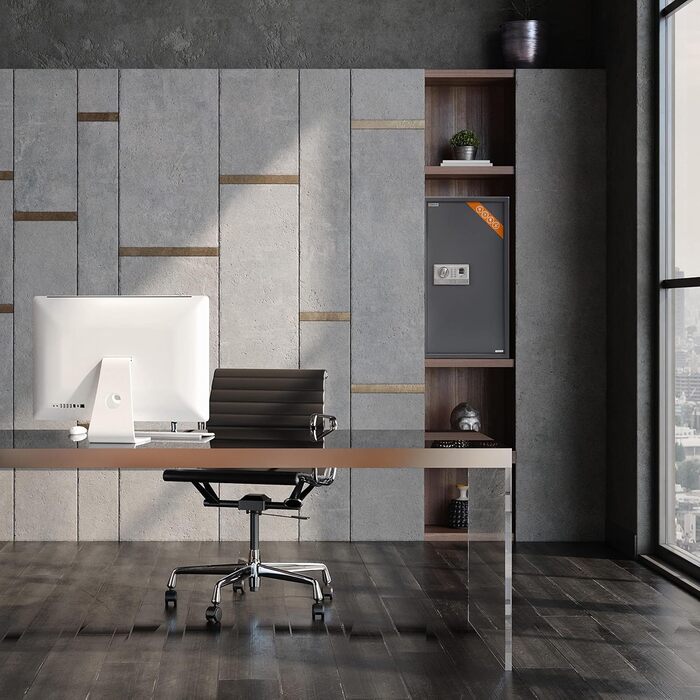 Сейф для дому Business XL Safe Tresor 60л з цифровим та відбитком пальця, вогнестійкий, для документів A4 та цінностей (50x35x36 см)