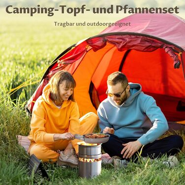 Набір каструль BEZIA 17 предметів з знімним ручками, антипригарний набір сковорідок з керамічним покриттям, набір каструль для індукційних плит, підходить для всіх типів плит, стік-набір, посуд для кемпінгу, піч-безпечний, світло-бежевий