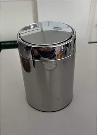 WENKO Maximex Tabletop and Cosmetic Container with Sensor 0.8 L Chrome, opens & closes touchlessly, stainless steel, with removable inner container, Ø 12 x 18 cm