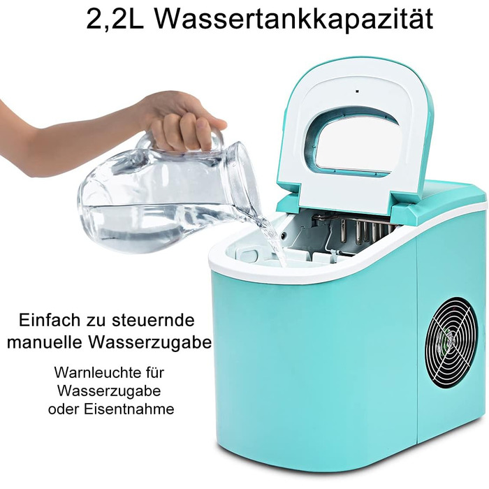 Машина для приготування льоду COSTWAY 12 кг/24 год, зелена