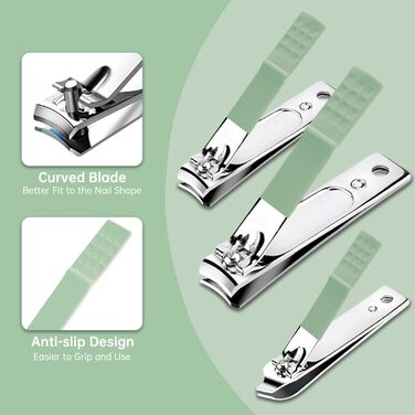 Набір для манікюру та педикюру 16 предметів: професійний набір для підстригання нігтів, чоловічий/жіночий (зелений)