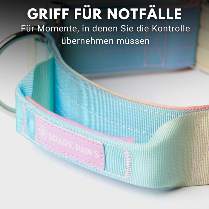 Spark Paws Tactical Dog Collar – Robust, Premium Quality, Thick and Durable for Large and Medium Dogs - M, 5cm (L: 36-68kg [5cm], Pastel Icing)