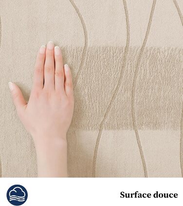 Килимок для ванної кімнати chakme з ефектом пам'яті (Memory Foam), протиковзкий та вологопоглинаючий, бежевий, 60x150 см