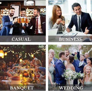 Краватка для чоловіків HISDERN на весілля з кишеньковим хустинкою. Класичний візерунок: клітинка, «курячий лап». Набір краваток та хустинки для бізнесу (аква блакитний)