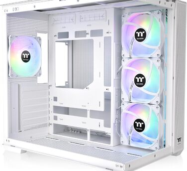 Корпус Thermaltake View 380 TG ARGB Mid-Tower – білий, з двома камерами, USB-C, підтримка радіатора 360мм, 4 вентилятори ARGB