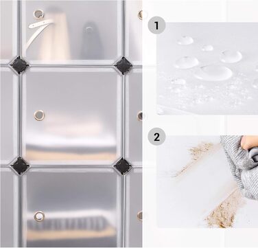 SONGMICS Regal System, Shoe Rack, Set of 16 Cubes, Plastic Closet Organizer with Doors, Plug-in Shelf, Storage for Clothes, Shoes, and Books, Easy Assembly, LPC443G01 (12 Cubes (93B x 123H cm), White)