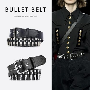 Металевий ремінь з пірсингом у стилі панк-рок для жінок та чоловіків