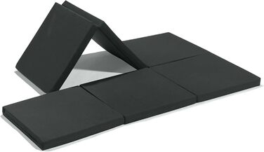 Складаний гостьовий матрац Badenia Trendline XXL, поліестер, 196x65x15,5 см, комфортна висота 15 см, плюшевий чохол, сертифікат OEKO-TEX, чорний, для двох, німецька якість
