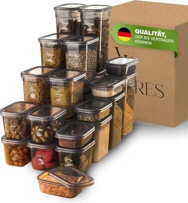 Герметичні контейнери для зберігання Peggy 25 шт. | Набір контейнерів для круп, цукру, борошна | BPA-Free