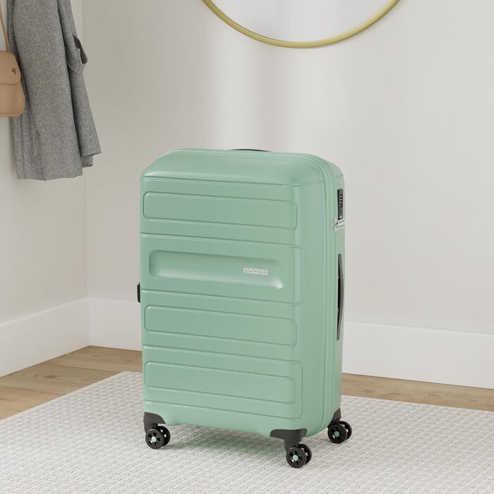 American Tourister Sunside Spinner Luggage, 55 cm, 35 Liter, Black (Spinner L expandable (77 cm - 106/118 L), Green (Mineral Green))