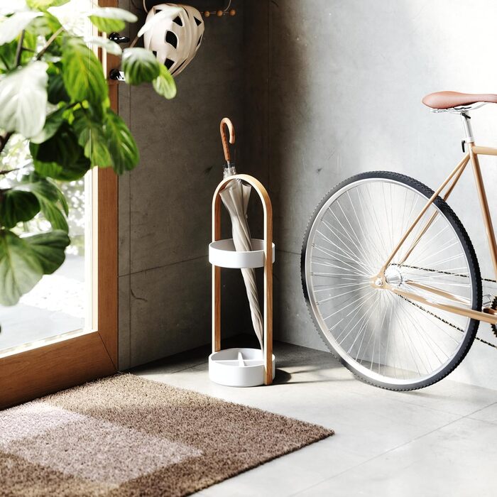 Підставка для парасоль під Umbra Bellwood, біла/натуральна, 22.2 x 22.2 x 68.6 см