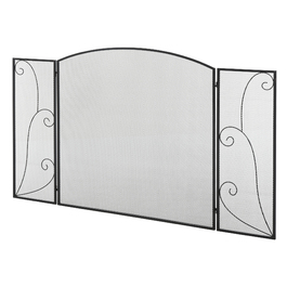HOMCOM Fireplace Guard, 3-Panel Folding Fire Screen, Spark Screen, Fireplace Protection, Metal, Black, 132.5 x 76.5cm for a Safe Fireplace Area
