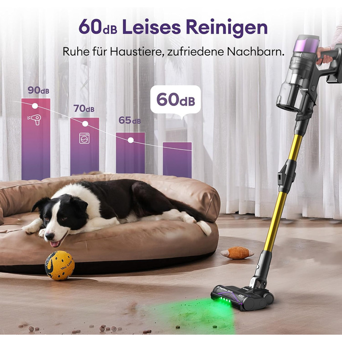 Бездротовий акумуляторний пилосос Ultenic U20, 55000Pa, 600W, 60 хвилин, GreenEye, Anti-Tangle, для твердих поверхонь, килимів, шерсті тварин