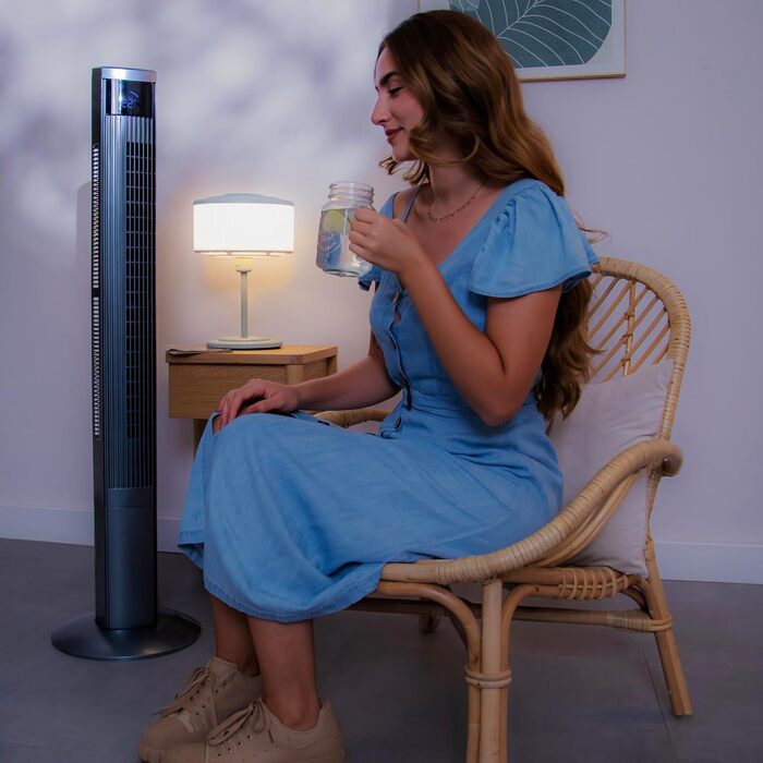 Вентилятор турецький Cecotec EnergySilence 9090 Skyline Ionic, 119 см, 45 Вт, іонізатор, LED-дисплей, пульт, 3 режими, таймер 12 год, осциляція 70º, сірий