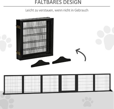 Захисне ґратка для собак PawHut - регульоване, вільне стояння, 70H x 432B см, 6 панелей, чорний