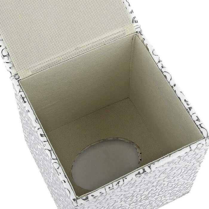 Disco Ball Tissue Box Cover, PU Leather, Cube-Shaped Tissue Holder, Square, Paper Holder, Napkin Dispenser for Home, Office, and Car (Silver Carving)