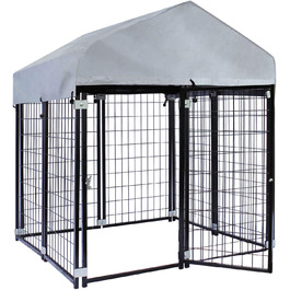 Будка для собак Wiltec з дахом 121x121x137 см, міцна сталева конструкція, вулиця