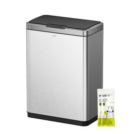 Сортувальний контейнер для сміття EKO Mirage Plus 60л, нержавіюча сталь: 2x15л + 30л, сенсорний, 3 внутрішні відра, автоматичний відро для кухні