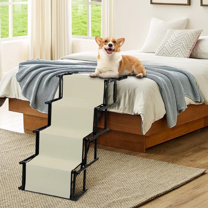 Рампа для собак, сходинки для великих та маленьких собак, авто-рампа для собак, складана рамка для авто, дивану або ліжка, неслизька, вантажопідйомність до 50 кг