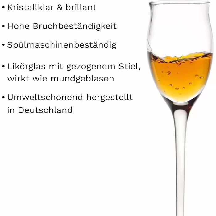 Stölzle Lausitz Liqueur Glasses Quatrophil 6-Piece Set 65ml – Elegant Snifter Glasses with Stem, ideal for Liqueurs & Spirits – High-Quality Grappa Glasses made in Germany – Dishwasher & Shockproof